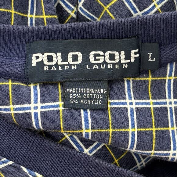 Vintage Ralph Lauren Polo Golf Men’s Size M Blue Plaid Sweater Vest Preppy Golf - Picture 4 of 5